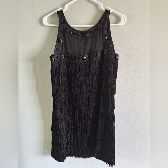 Arden B. Fringed Black Dress #flapper - Picture 4 of 7